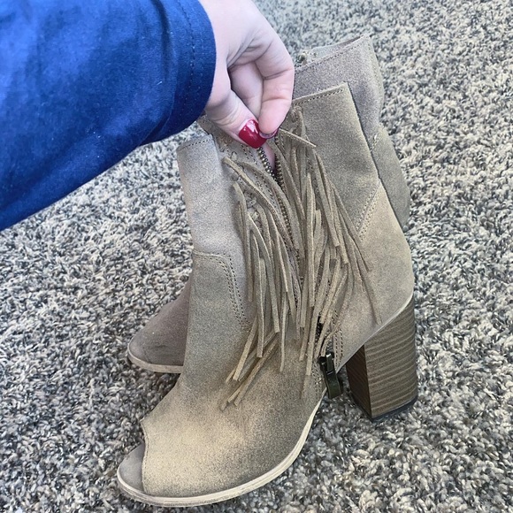 Suede Fringe Booties - Picture 3 of 4